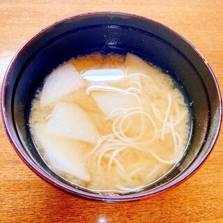 大根と素麺の味噌汁